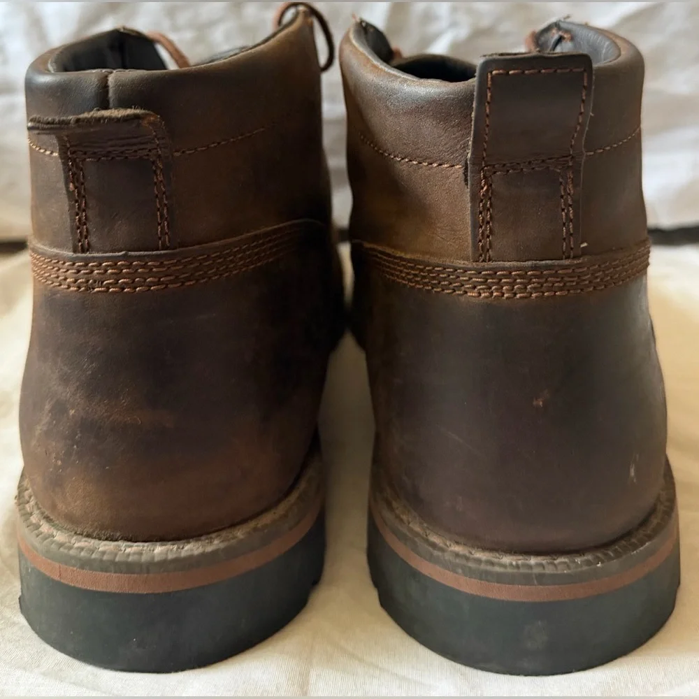 Timberland Grantly Chukka Leather Moc Toe Ankle Dark Brown Sz 12 Mens A1859